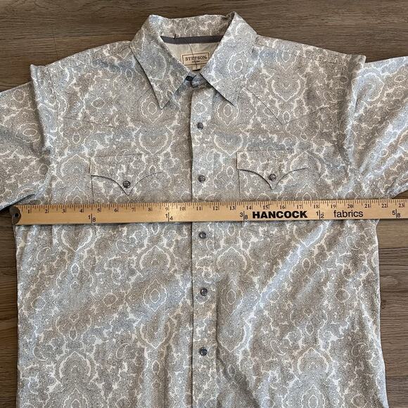 Stetson NEW Men's Large Medallion Long Sleeve Pearl Snap Western Shirt Cowboy - Picture 4 of 15